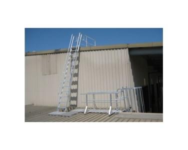 fixed roof access ladder rails landing
